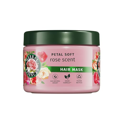Douceur Masque Parfum Rose 500ml Aide à Rendre les Cheveux Soyeux et Hydratés, Mélange d'Ingrédients d'Origine Naturelle et d'Essence de Rose, Végan