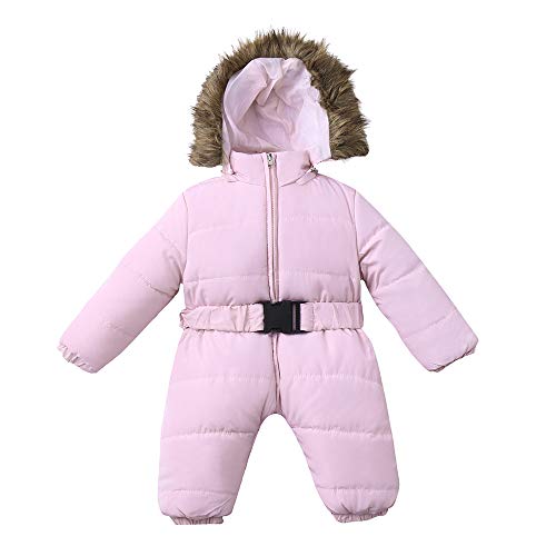 Franterd Baby Girls Boys Romper Down Jacket Hooded Jumpsuit Autumn & Winter Warm Thick Coat Onesie Snowsuit Clothes