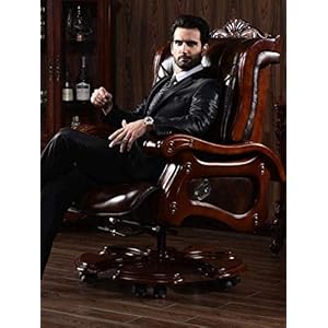 Home Computer Chair Massage Boss Chair Leather Computer Chair Home Executive Chair Business 145°Reclining Lifting Massage President Office Turn Chair Recliner Adjustable Seat Height 360 Degr Imp