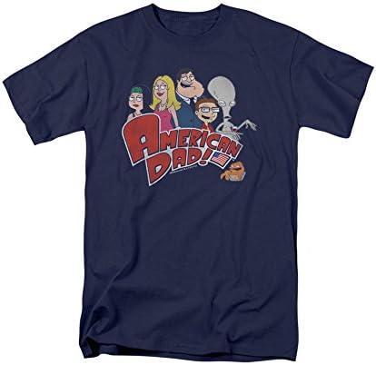 American Dad Cartoon Sitcom TV Series Distressed Family Logo Adult T-Shirt