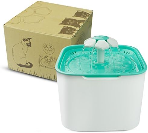 TEKITSFUN Cat Water Fountain, 2L Pet Flower Water Fountain Automatic Cycle Filter Pet Fountain, Pets Health Caring Fountain for Cats and Dogs