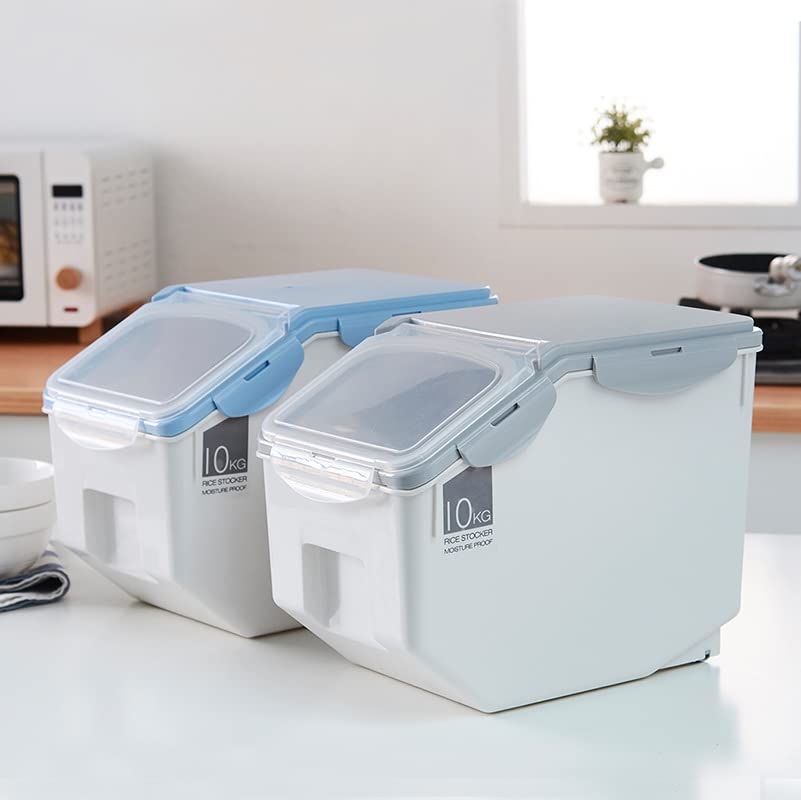 ORCHID M® Large 10KG Food Containers, Rice Bucket, Food Storage Bins with Lids Scooper, Airtight Kitchen Storage Containers to Store Dry Food, Food Storage Container