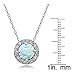 Ice Gems Sterling Silver Created White Opal and White Topaz Round Halo Necklace