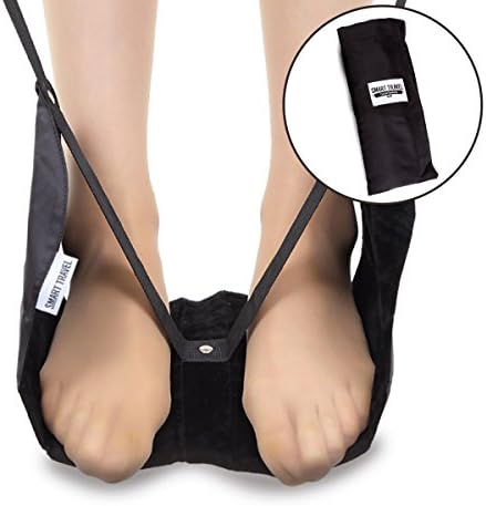 Foot Rest Airplane Travel Footrests Hammock Airlines Long Flight separated design (1. Rich Black)