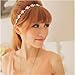 CJESLNA New Lady Hair Accessory Silver Metal Flower Rhinestone Leaf Headband Hair Band (Silver)