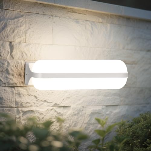 VivaLet Outdoor/Indoor Wall Light 20W 2000LM, Up & Down Lighting Wall Lamp, 4000K IP65 Outdoor Light for Humid Rooms, Balcony, Bathroom, Hallway, Basement, Garden, Toilet