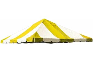 20' x 20' Replacement PVC Vinyl Tent Top | Yellow | Compatible with Party Tents Direct Weekender West Coast Frame Tent | Waterproof | UV Resistant | Heavy Diuty