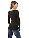 PattyBoutik Women's Long Sleeve Strip Trim Henley Blouse (Black S)