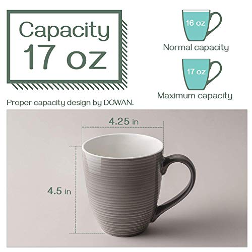 DOWAN Coffee Mugs Set ,17 Oz Large Coffee Mug Set of 6 with Handle for