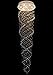 CRYSTOP Modern Chandelier Ceiling Lights Crystal Lighting Fixtures Lamp, Long Double Spiral Rain Drop Decoration Contemporary Fixtures with 7 Lights Beautiful Chandelier D20 X H71