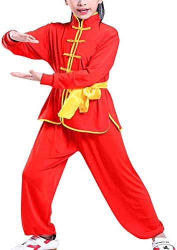 Gtagain Student Chinese Traditional Uniforms - Martial Arts Performance Costumes Kung Fu Clothing Kids Sets Girls Boys Wushu Shaolin Tai Chi Standing Collar