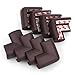 PORUARY Soft Baby Proofing Corner Guards Edge Protectors 8 Pack with Pre-Taped 3M Tape Clear Corner Protectors Safe Corner Cushion(L-Shaped) (Brown)