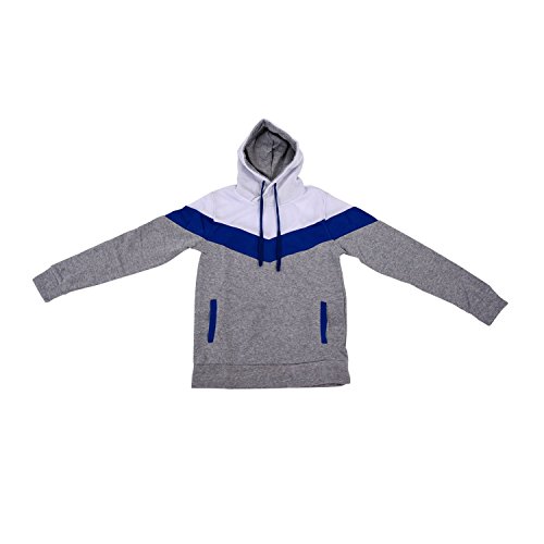 Nueva Otono Invierno mosaico con capucha delgado grueso sudadera de vellon ropa de hombre Gris claro - L