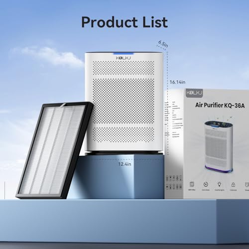 Air Purifiers for Large Room - Up to 2100 Ft² HEPA Air Purifiers Bedroom Air Filter with Sleep Mode, Auto Mode, 3 in 1 Filter Effectively Clean 99.97% Smoke, Dust, Pets Dander, Odors White