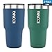 Dual Pack ICONIQ Stainless Steel Vacuum Insulated Tumbler (30 oz Blue + 30 oz Green)