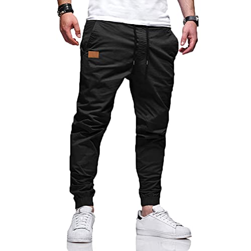 WZIKAI Mens Casual Joggers Pants Cotton Drawstring Chino Cargo