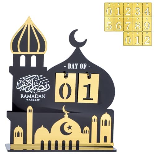 Risipu Ramadan Advent Calendar for Wall Door Decoration, Eid Countdown Calendar for Home, Ramadan Decorations for Home, Eid Mubarak Table Decorations (002)
