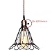 Vintage Pendant Light, Pauwer Wire Cage Lamp Plug-in Edison Pendant Light Cage with On/Off Switch (1 Light)