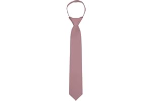 Jacob Alexander Boy's 14" Pretied Solid Color Zipper Tie