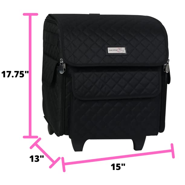 Everything Mary Serger Machine Rolling Storage Case, Black Carrying