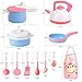 Balnore Kids Kitchen Pretend Play Toys, 28 Pcs Macaron Toy Kitchen Sets with Cooking Set Cookware Playset Pots and Pans Healthy Cutting Vegetables,Knife,Utensils, Little Chef for Kids Toddlers