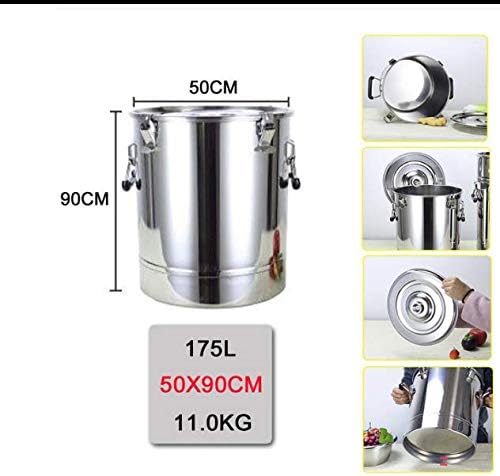 SISHUINIANHUA 25L-175L 304 Stainless Fermenter Tank Storage Food Milk Wine Beer Brewing Barrel,175Liter46Gallon