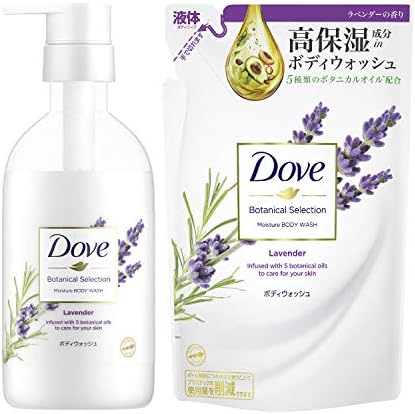 Dove Botanical Selection Pump + Replacement Lavender Set, 17.6 oz (500 g) + 12.2 oz (360 g) Bonus