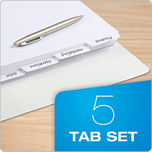 Oxford blank write on binder dividers 1 5 cut tabs 3 hole punch