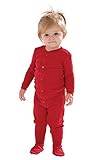 PajamaGram Infant Red Dropseat Sleeper Pajamas