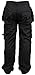 Newfacelook Mens Cargo Trousers Working Pants Cordura Knee Pockets Black W32-L32