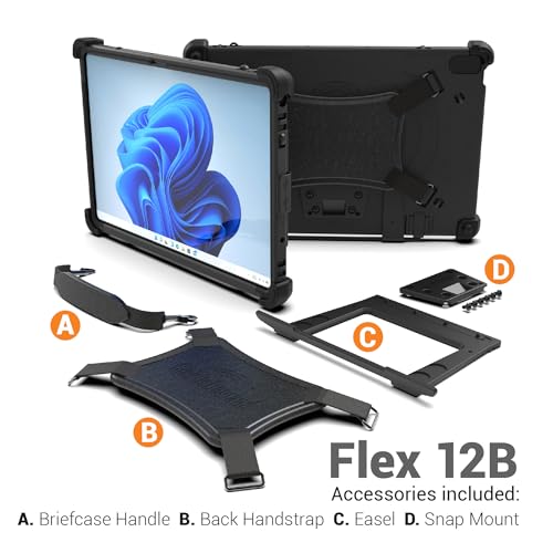 MobileDemand Flex 12B 2-in-1 Rugged Windows 11 PC – 16GB RAM, 256GB SSD, 12” Touchscreen, 2lb, MIL-STD-810H Certified, Ideal for Field & Industrial Work