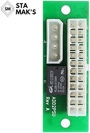 Stamaks 1-Pack Multiple Power Supply Adapter ATX 24Pin to SATA Dual PSU Power Supply Sync Starter Extender Cable Card for Ethereum ETH ZEC Minin