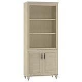 kathy ireland Home by Bush Furniture Volcano Dusk Bookcase with Doors in Driftwood Dreams