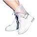 ARUNNERS Rain Shoe Covers for Women (White, XL)