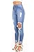 Vibrant Women's Juniors Ripped Rise Skinny Jeans