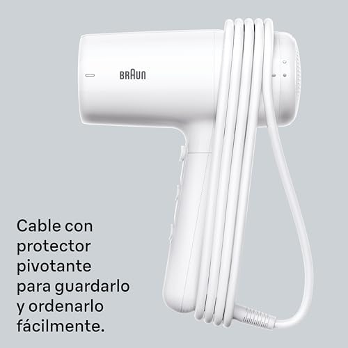 Braun HD2.21 Secador de cabelo – Secador potente com difusor e bico de secagem, tecnologia IONTEC, motor de 2200 W, 3 definições de temperatura e 2 de velocidade, acabamento branco brilhante – BRHD226E