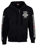 Harley-Davidson Men's Ghost Speed Full-Zip Hooded Sweatshirt, Solid Black