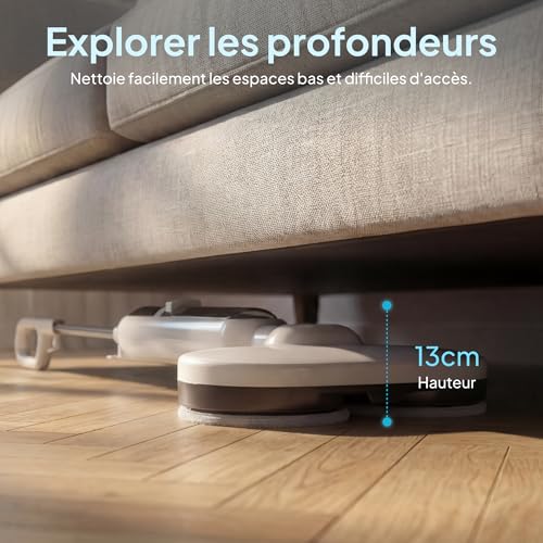 Livatro Steam Mop for Hard Floors with Motorized Rotating Head | 1300 W, steam ready in 30 s, 500 ml removable tank, 15 accessories and 5 m cable