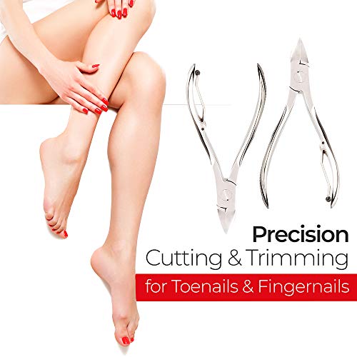 Titania Germany Stainless Toenail & Fingernail Nipper - Nickel Plated Toe Nail & Finger Nail Trimmer with Sharp Cutting Edges For Tough Thick Nails - For Beauty & Grooming Needs