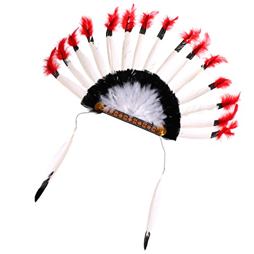 Dovewill Boha American Feather Headdress for Wedding Tribe Party Halloween Costumes