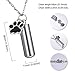 HooAMI Pet Puppy Dog Paw Cylinder Cremation Urn Necklace/Keychain Keepsake Ashes Pendant Memorial Jewelry