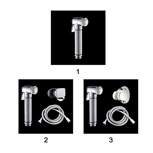 Toilet Hand Held Bidet Sprayer Kit, Stainless Steel Bathroom Shower Bidet Taps Spray Toilet Cleaning Copper Faucet Chrome Plating for Bidet Attachment,Pet Washing,Cleaning Rinsing Toilet (Kit B)