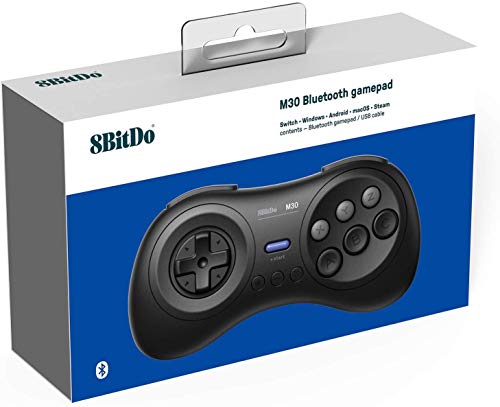 8Bitdo M30 Bluetooth Gamepad - Sega Genesis & Mega Drive Style - Nintendo Switch-Black (Bluetooth Version)