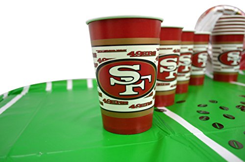 Duck House Official National Football Fan Shop Authentic NFL Tailgate Party Kit Bundle for 20 Fans - Table Setting and More (San Francisco 49ers)