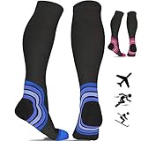 Compression Socks for Men & Women (20-30mmHg), BEST for Running, Flight Travel, Athletics, Skiing, Nurses, Shin Splints, Pregnancy. Improve Blood Circulation & Muscle Recovery