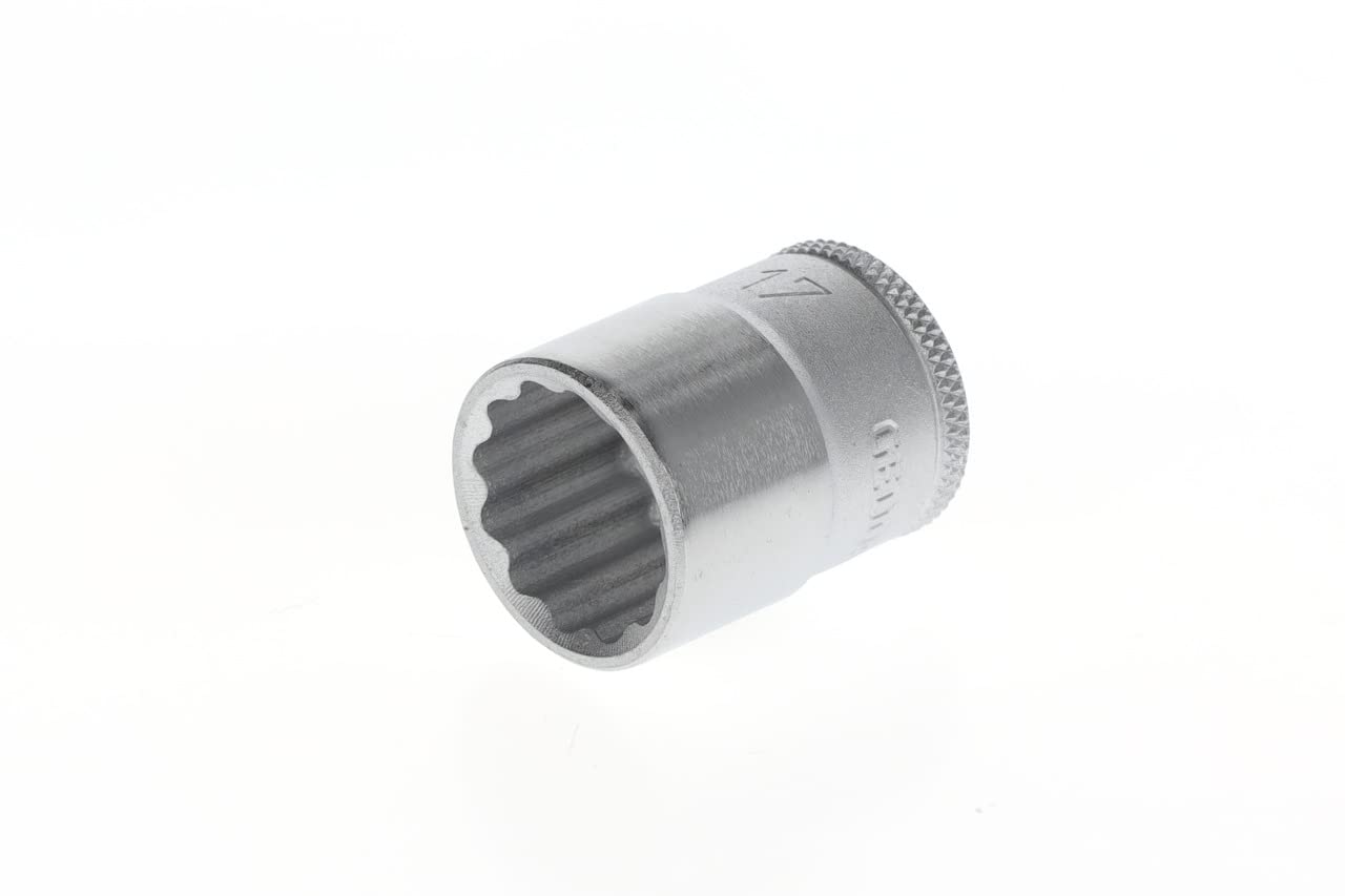 GEDORE Socket, 3/8" 10 mm drive, Bi-hex, 17 mm AF, Tool, D 30 17, Chrome-plated steel