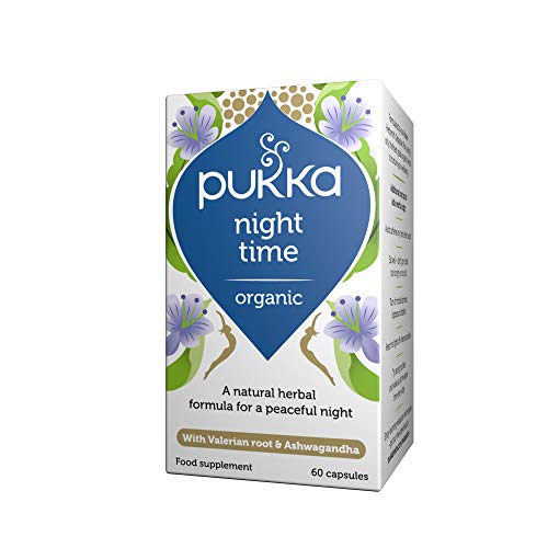 Pukka Night Time, Organic Herbal Supplement, with Valerian, Ashwagandha and Gota Kola, For a Restful Night, Wake Refreshed (60 capsules)