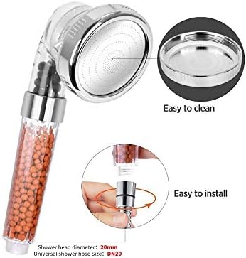 Shower Head with Hose 1,5 m/59in Fits 95% Wall Outlet or Mixer taps 1/2G 20mm (Might not fit Electric Shower) - Image 4