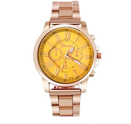 Hot Sale ! ღ Ninasill ღ Roman Number Geneva Stainless Steel Quartz Sports Dial Wrist Watch