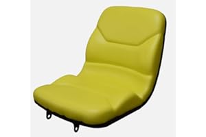 GENERIC Tractor Seat with Flip-Up Bracket Compatible with John Deere Compact Tractor Models: 1070, 3005, 4005, 670, 770, 790, 870, 970, 990; Replaces JD part numbers M805158 & M803465; Yellow; 108000YE+901002